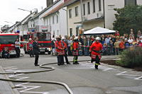 Drehleiter an der Einsatzstelle